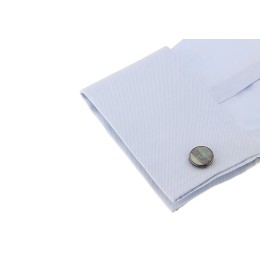 Mansetinööbid - graveeritud emapärl, ümar